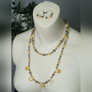 Yellow Jade Necklace Set